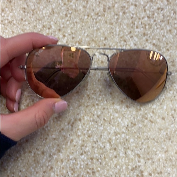 Rose Gold Small Ray Ban Sunglasses - Picture 1 of 4